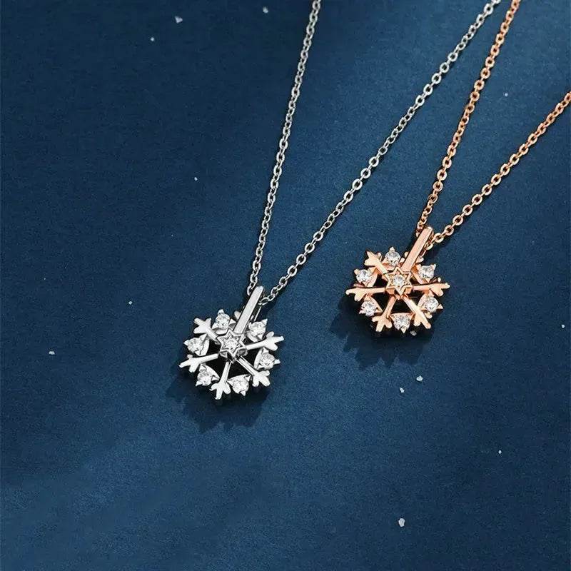 Yeouu | Luxury Rhinestone Christmas Snowflakes Necklace Gift for women