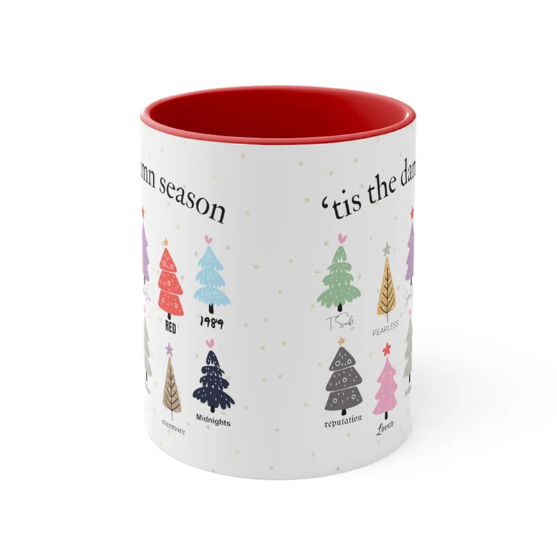 Yeouu | Tis The Damn Season Christmas Mug - Music Albums as Christmas Trees