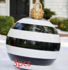 Yeouu | Inflatable Christmas Ball Outdoor Decoration 60cm – Weather Resistant PVC Christmas Decoration
