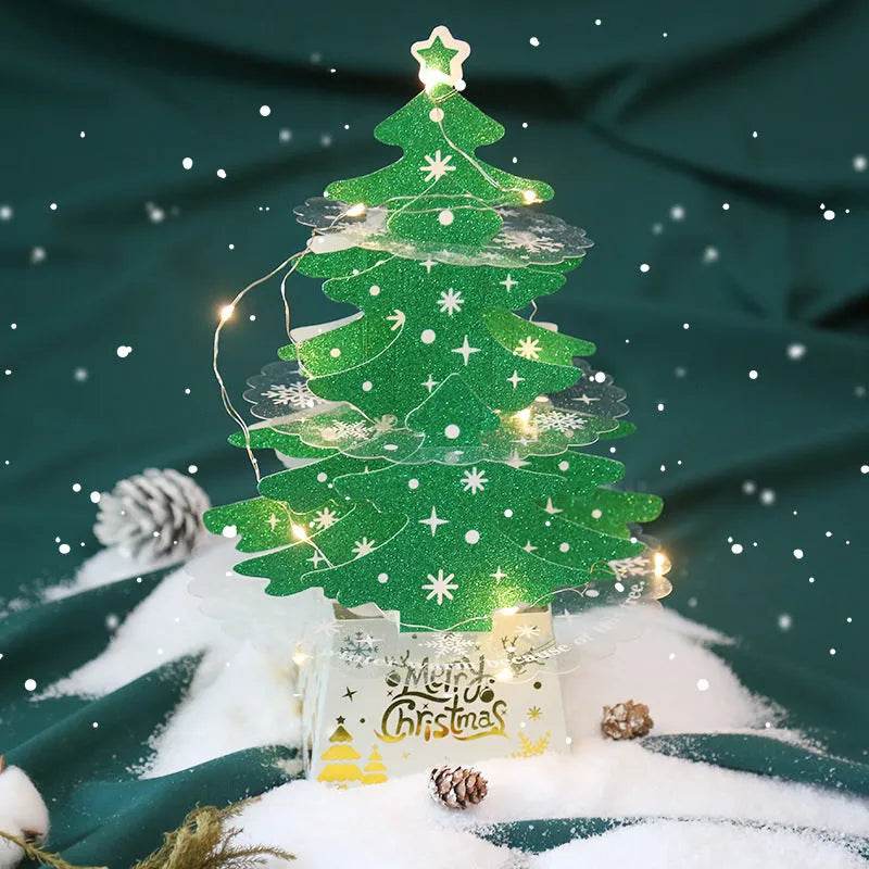 Yeouu | Christmas Decorations Mini Desktop Christmas Greeting Card Ornaments