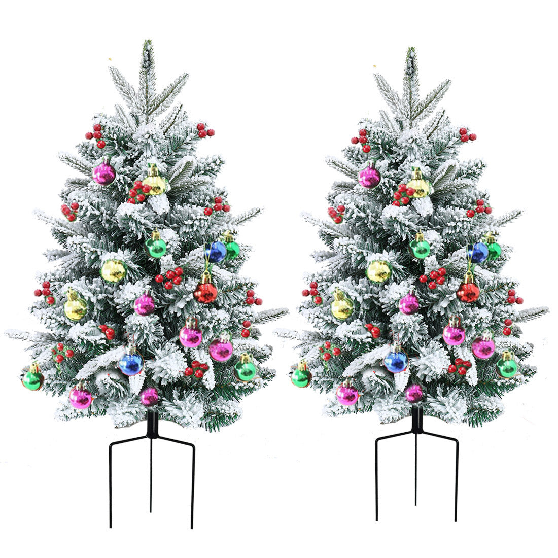 Yeouu | Christmas urn decoration with LED lights | Realistic pine branches & berries | Indoor and outdoor