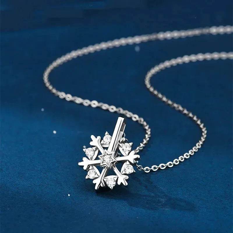Yeouu | Luxury Rhinestone Christmas Snowflakes Necklace Gift for women