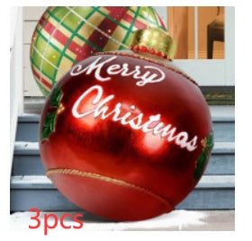 Yeouu | Inflatable Christmas Ball Outdoor Decoration 60cm – Weather Resistant PVC Christmas Decoration