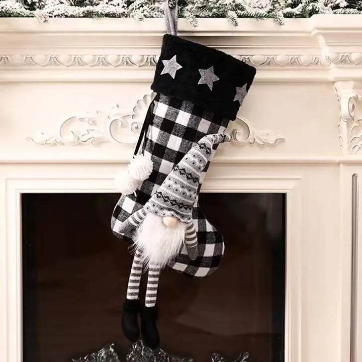 Yeouu | Red And Black Plaid Hanging Feet Stockings Christmas