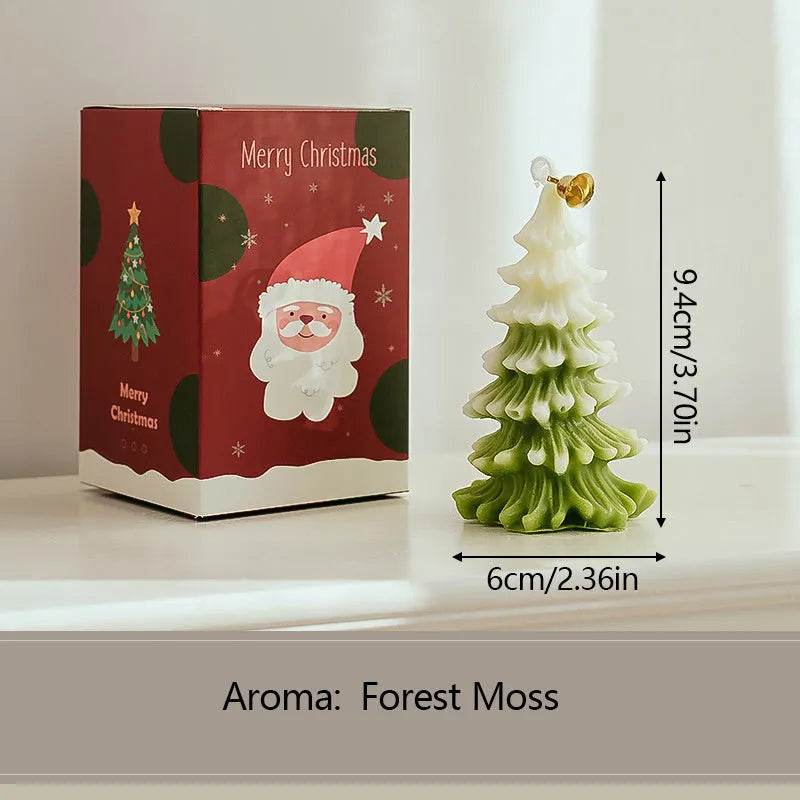 Yeouu | Merry Christmas Candle 3D Xmas Tree Shaped Aromatherapy Candles Ornaments Navidad New Year Party Home Decor Xmas Gift