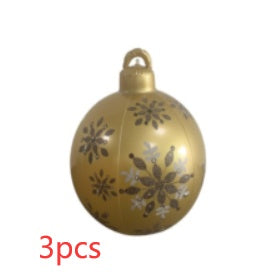 Yeouu | Inflatable Christmas Ball Outdoor Decoration 60cm – Weather Resistant PVC Christmas Decoration