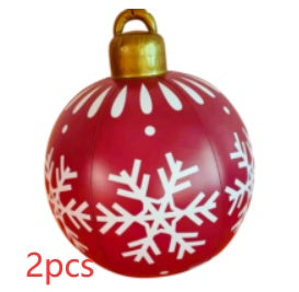 Yeouu | Inflatable Christmas Ball Outdoor Decoration 60cm – Weather Resistant PVC Christmas Decoration