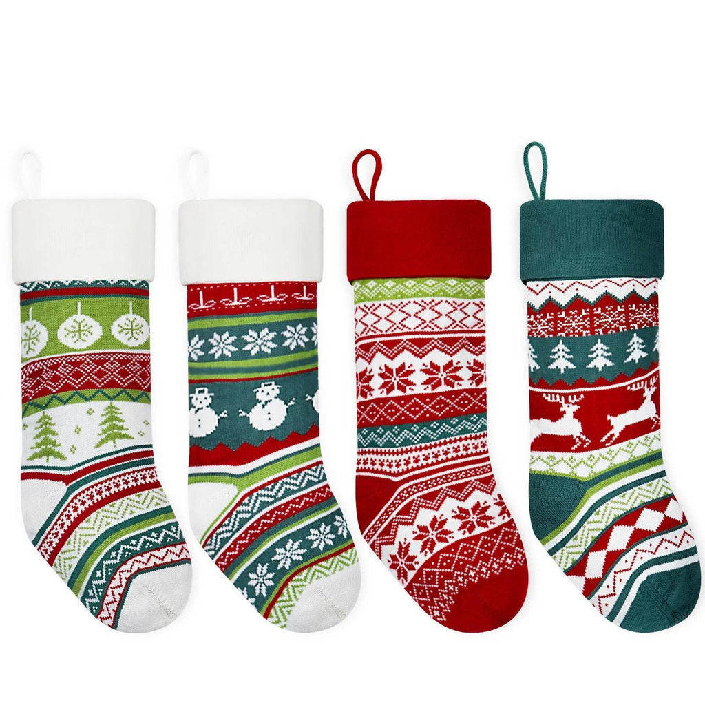 Yeouu | Christmas Stockings Candy Knitted Bag Wool