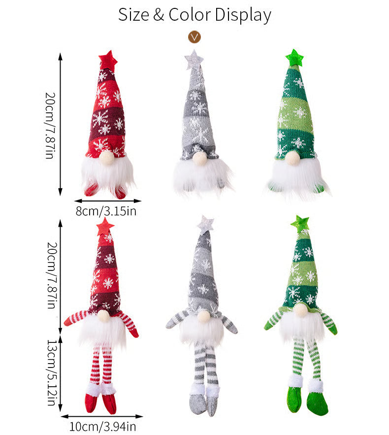 Yeouu | Christmas Gnome Decoration | LED Light | Nordic Holiday Figurine Set