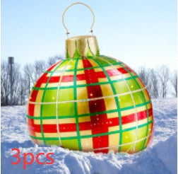 Yeouu | Inflatable Christmas Ball Outdoor Decoration 60cm – Weather Resistant PVC Christmas Decoration