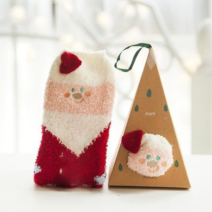 Yeouu | Christmas socks in gift box design | Plush house & cuddle socks | Universal size