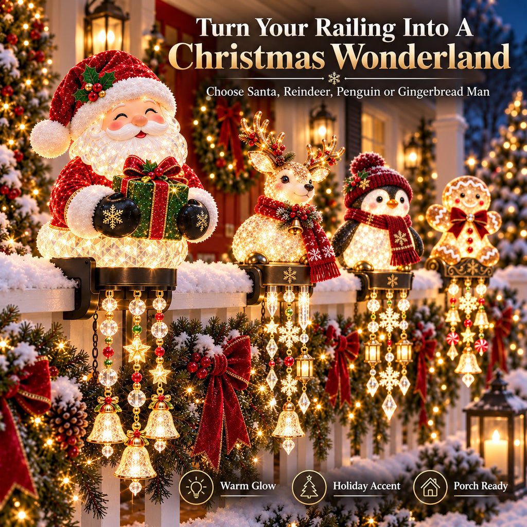 10W+SOLD!🔥🎅Christmas Porch Railing Lights – 4 Festive Character Designs🎄