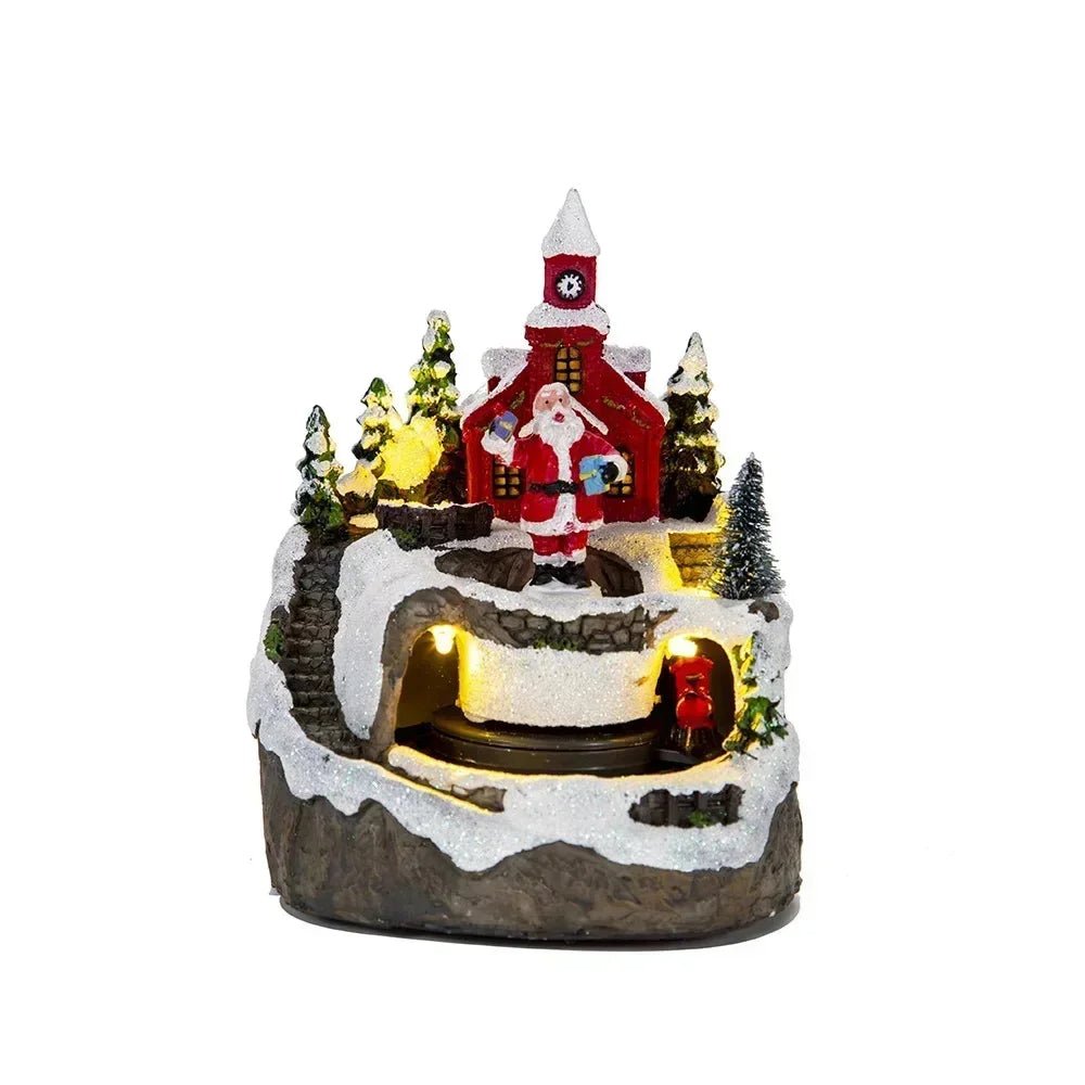 Yeouu | Christmas Figurine with Music & Lights – Snowy House Décor with Snowman for Delightful Holiday Gifts & Home Charm