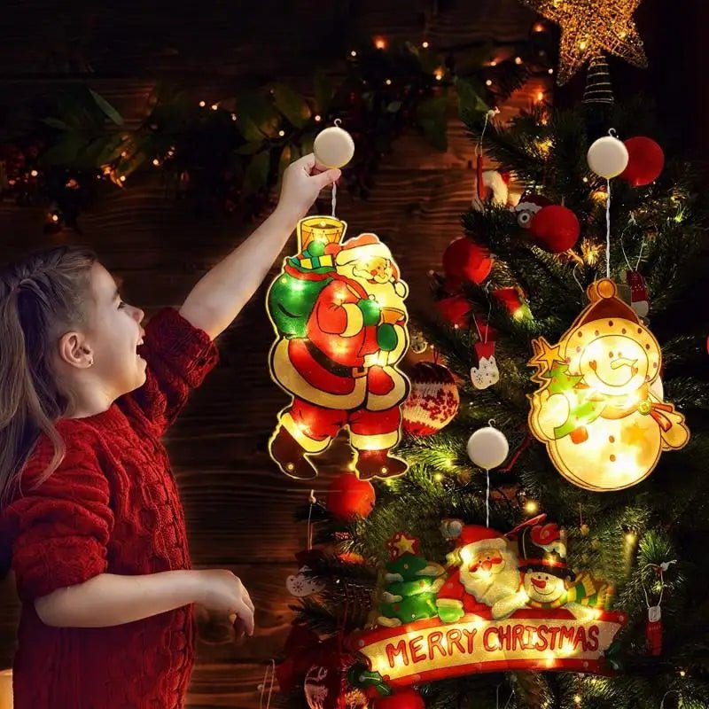 Yeouu | Christmas Window Hanging Lights - Battery Operated Christmas Lighted Decorations