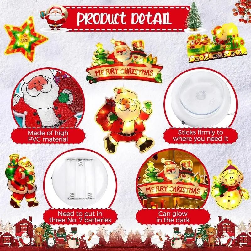 Yeouu | Christmas Window Hanging Lights - Battery Operated Christmas Lighted Decorations