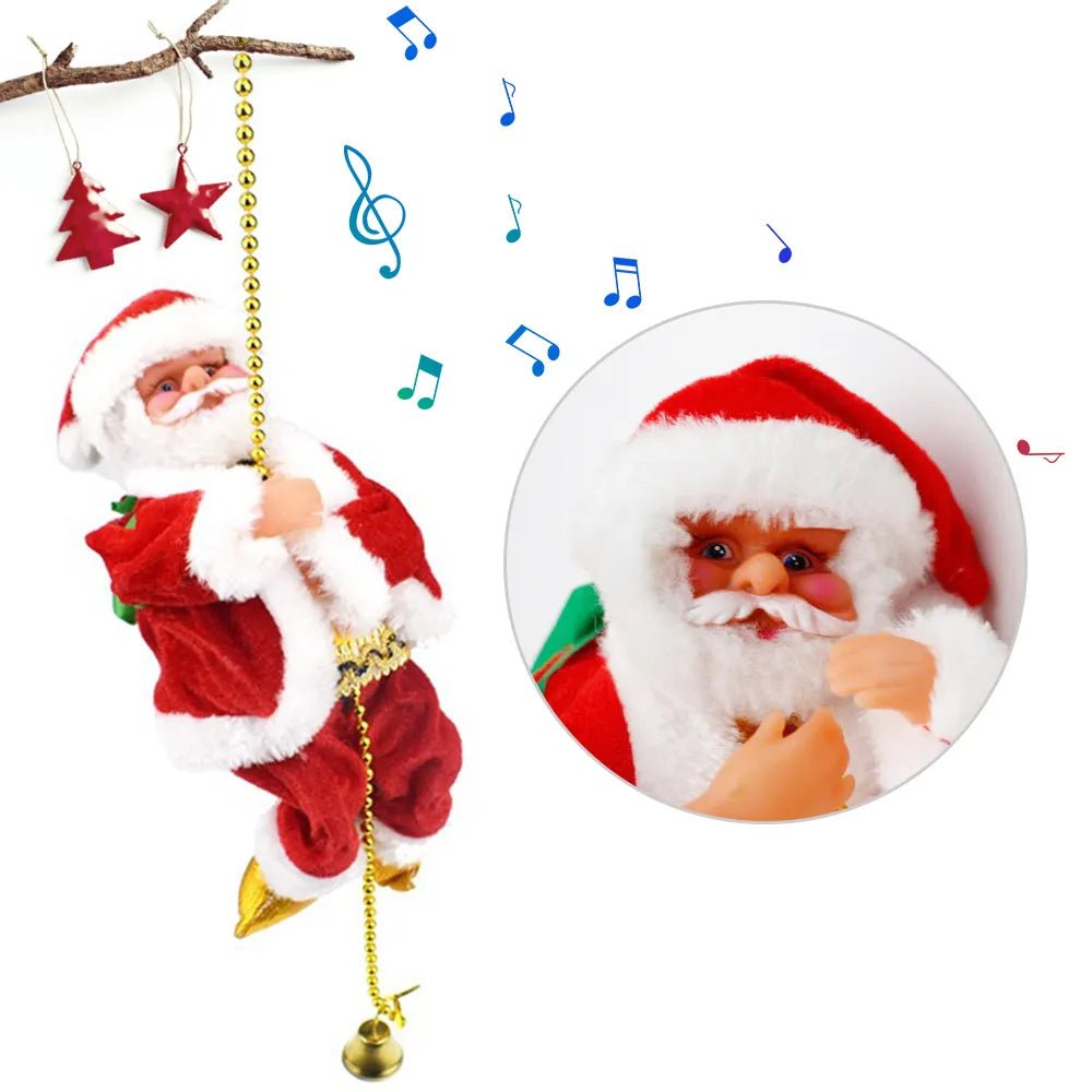 Yeouu | Climbing Santa Claus Christmas Ornament - Climbing Santa with Light Music Indoor and Outdoor Christmas Decor