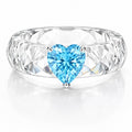 Blush Bloom Crystal Heart Ring