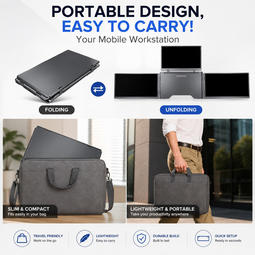 Command Center Triple Portable Laptop Monitor Screen Extender