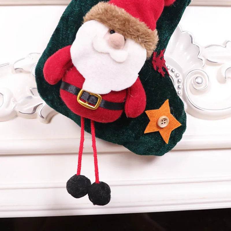 Yeouu | Christmas Stockings Gift Bag Flannel Small Size Hanging Decorations
