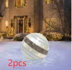 Yeouu | Inflatable Christmas Ball Outdoor Decoration 60cm – Weather Resistant PVC Christmas Decoration