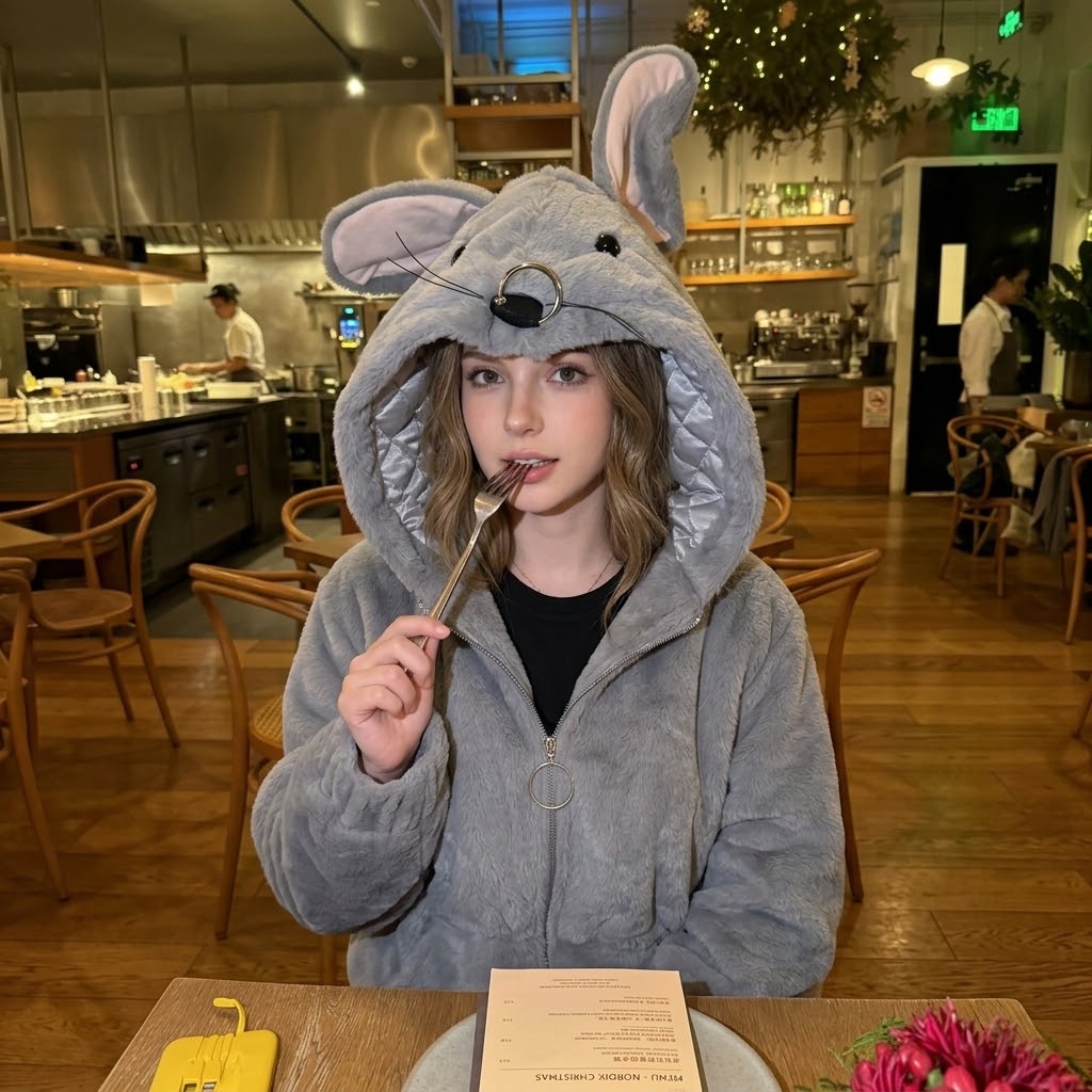 Street Mouse Oversized Plush Zip Hoodie Jacket