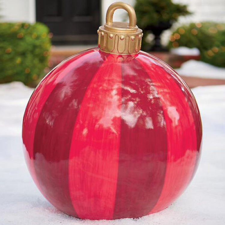 Yeouu | Inflatable Christmas Ball Outdoor Decoration 60cm – Weather Resistant PVC Christmas Decoration