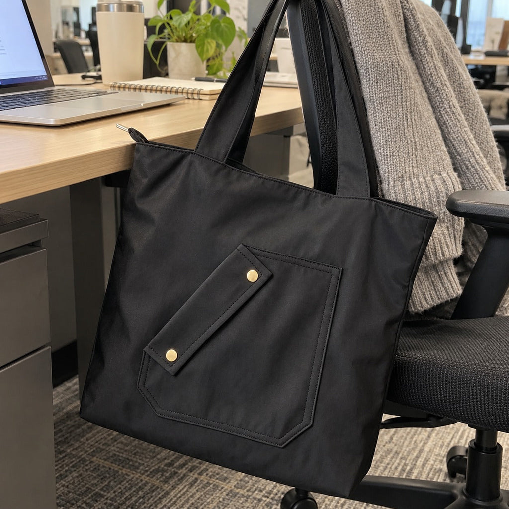 Pocket Plus Canvas Tote Shoulder Bag