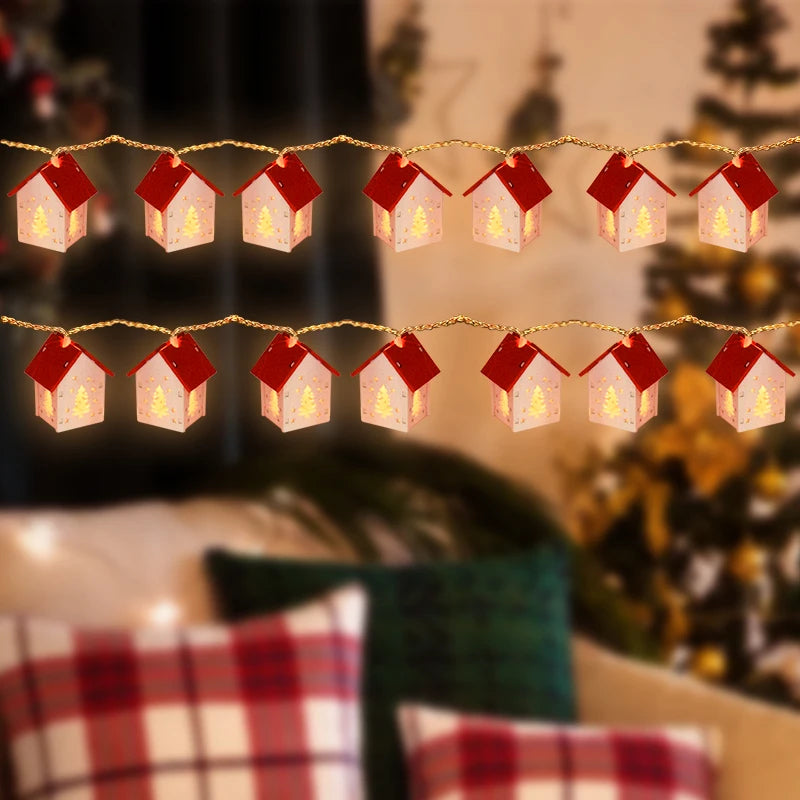 Yeouu | LED Christmas Houses Made of Wood with Festive Lighting