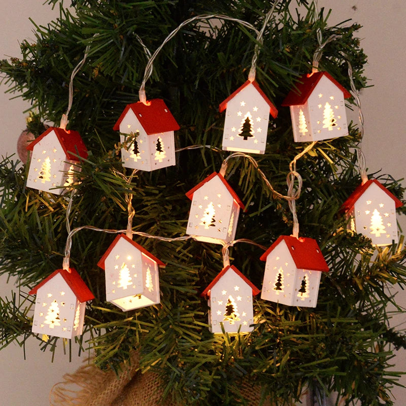 Yeouu | LED Christmas Houses Made of Wood with Festive Lighting