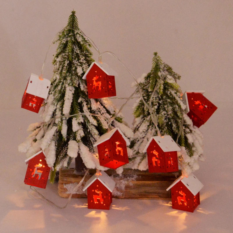 Yeouu | LED Christmas Houses Made of Wood with Festive Lighting