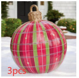 Yeouu | Inflatable Christmas Ball Outdoor Decoration 60cm – Weather Resistant PVC Christmas Decoration