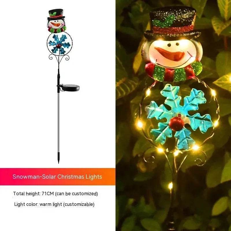 Yeouu | Solar Christmas Led Snowman Elk Ground Plug Light