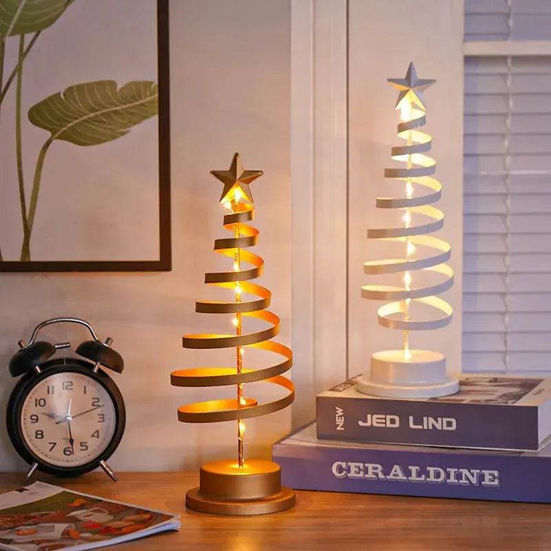Yeouu | Spiral LED Light Christmas Tree Decoration Night Light Ornaments