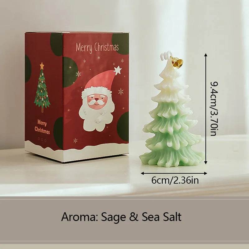 Yeouu | Merry Christmas Candle 3D Xmas Tree Shaped Aromatherapy Candles Ornaments Navidad New Year Party Home Decor Xmas Gift