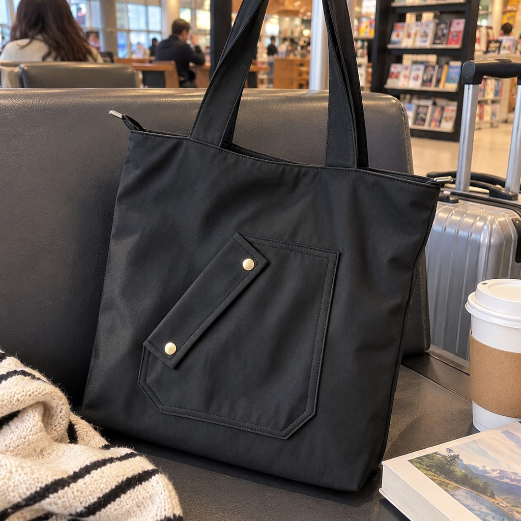 Pocket Plus Canvas Tote Shoulder Bag