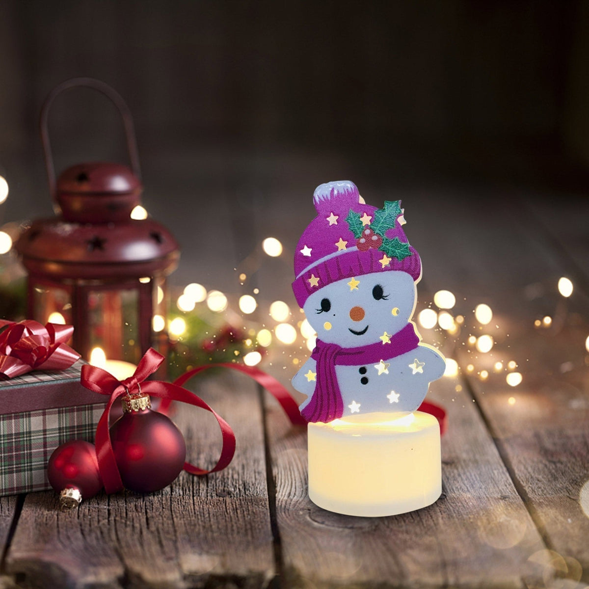 Yeouu | Electronic LED Christmas Candle Lamps - Set of 10 – Adorable Santa, Snowman & Tree Night Lights for Festive Home, Party, & Garden Décor