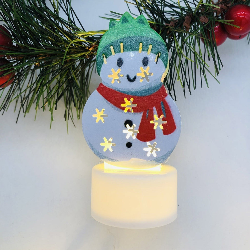 Yeouu | Electronic LED Christmas Candle Lamps - Set of 10 – Adorable Santa, Snowman & Tree Night Lights for Festive Home, Party, & Garden Décor