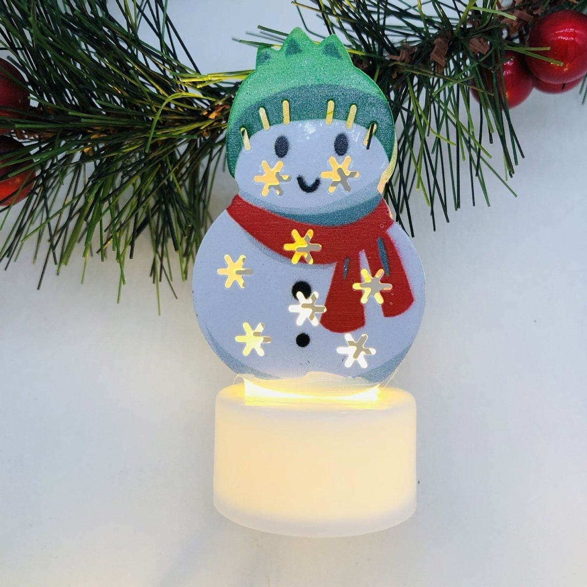 Yeouu | Electronic LED Christmas Candle Lamps - Set of 10 – Adorable Santa, Snowman & Tree Night Lights for Festive Home, Party, & Garden Décor