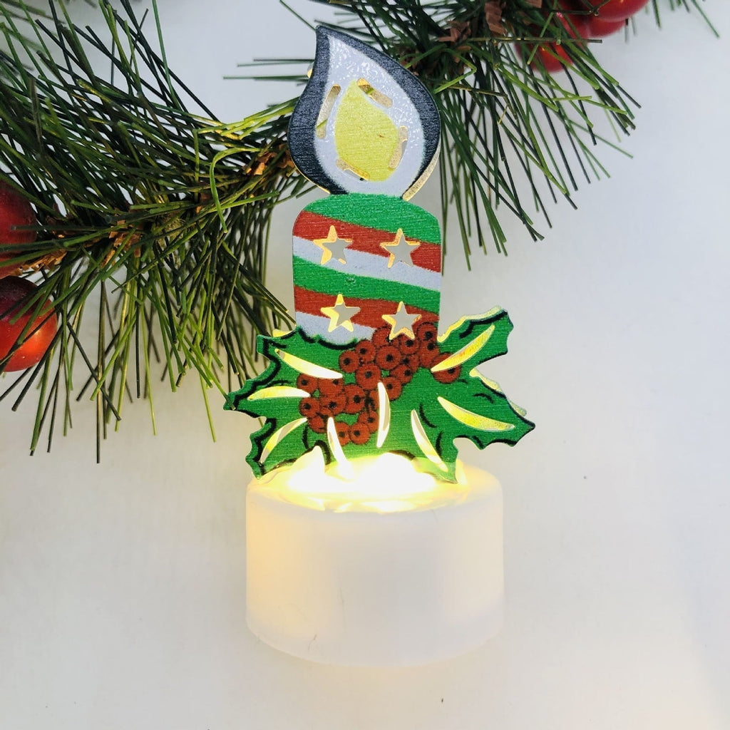 Yeouu | Electronic LED Christmas Candle Lamps - Set of 10 – Adorable Santa, Snowman & Tree Night Lights for Festive Home, Party, & Garden Décor