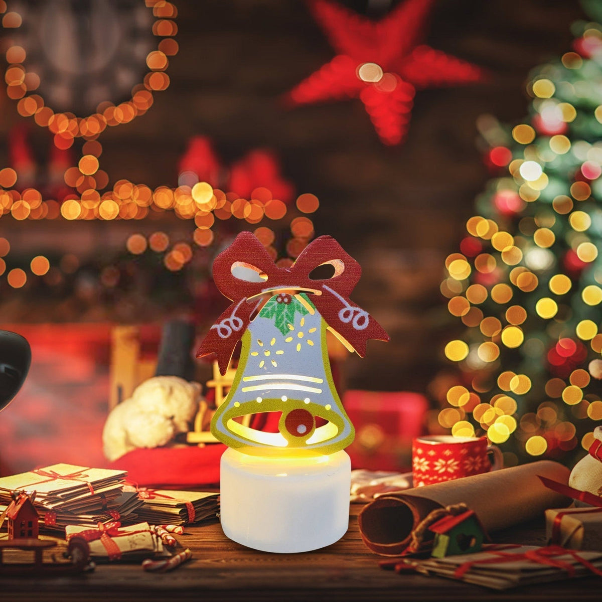 Yeouu | Electronic LED Christmas Candle Lamps - Set of 10 – Adorable Santa, Snowman & Tree Night Lights for Festive Home, Party, & Garden Décor