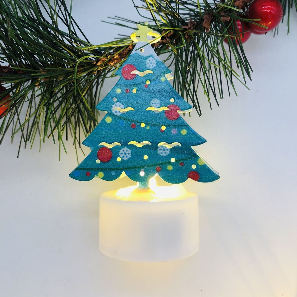 Yeouu | Electronic LED Christmas Candle Lamps - Set of 10 – Adorable Santa, Snowman & Tree Night Lights for Festive Home, Party, & Garden Décor