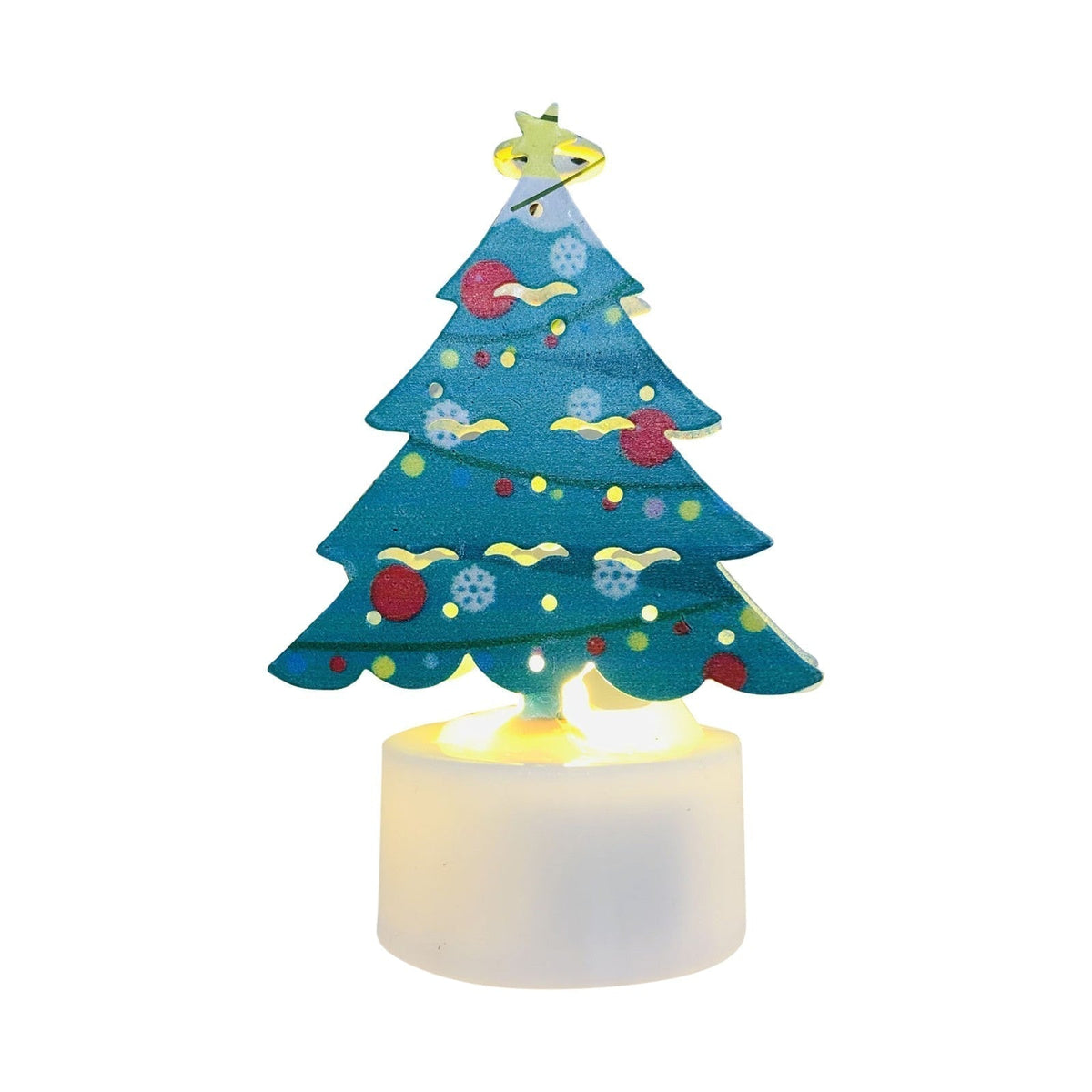 Yeouu | Electronic LED Christmas Candle Lamps - Set of 10 – Adorable Santa, Snowman & Tree Night Lights for Festive Home, Party, & Garden Décor