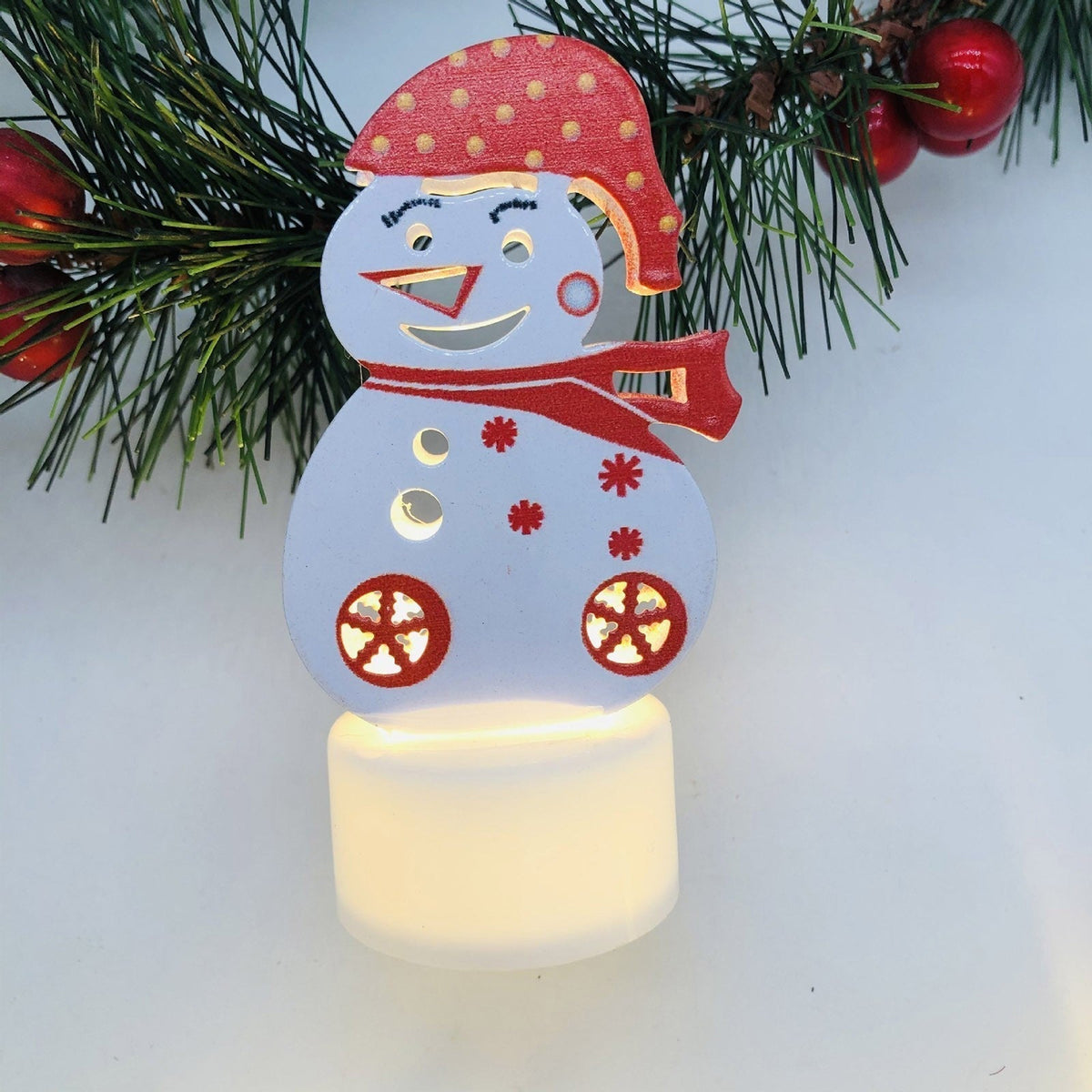 Yeouu | Electronic LED Christmas Candle Lamps - Set of 10 – Adorable Santa, Snowman & Tree Night Lights for Festive Home, Party, & Garden Décor