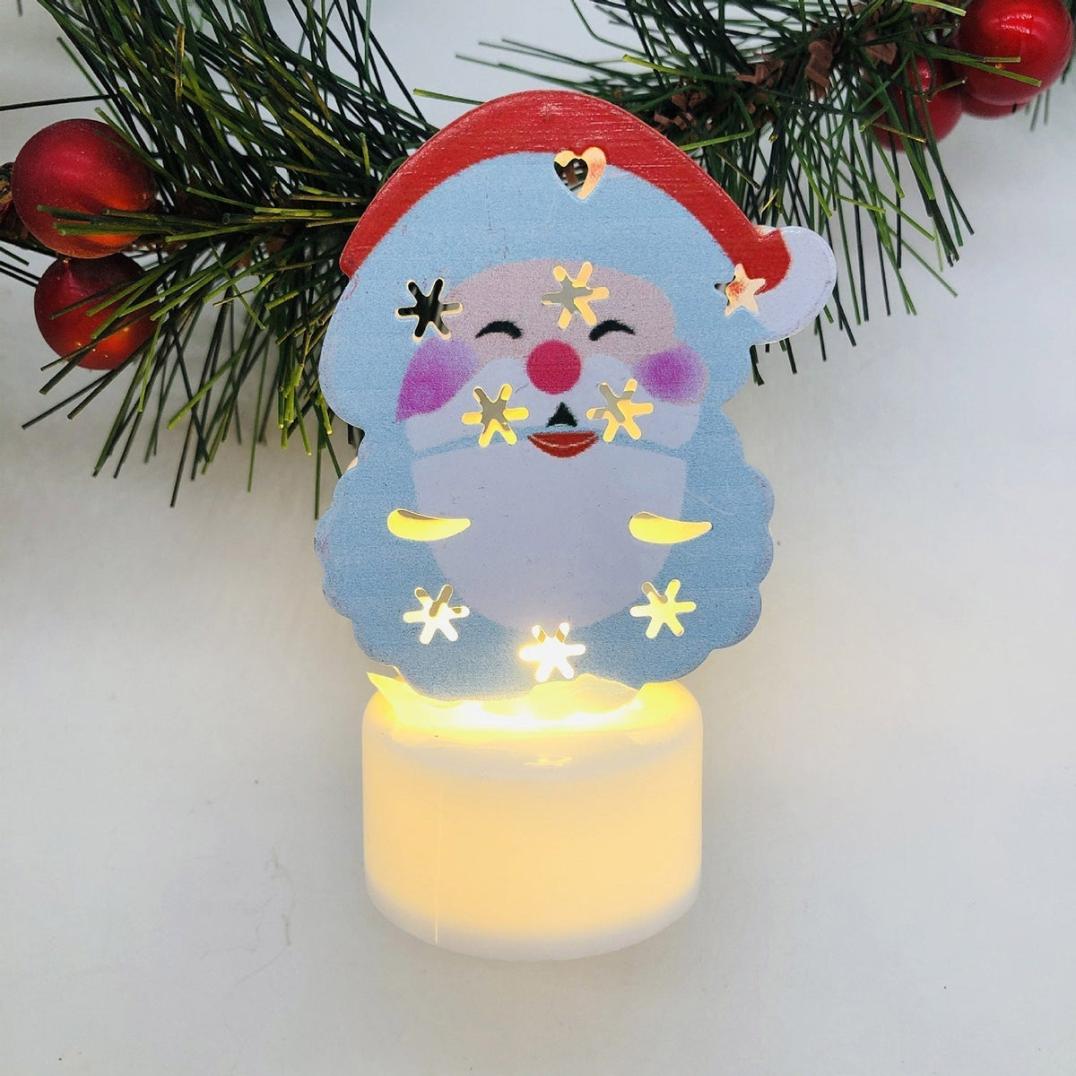 Yeouu | Electronic LED Christmas Candle Lamps - Set of 10 – Adorable Santa, Snowman & Tree Night Lights for Festive Home, Party, & Garden Décor