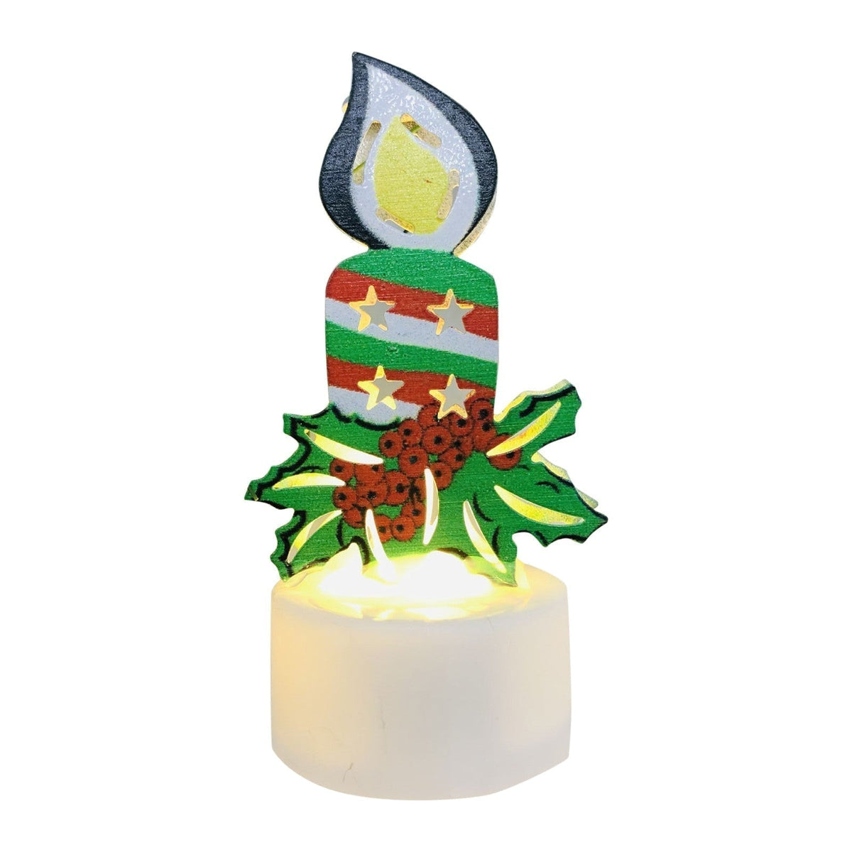 Yeouu | Electronic LED Christmas Candle Lamps - Set of 10 – Adorable Santa, Snowman & Tree Night Lights for Festive Home, Party, & Garden Décor