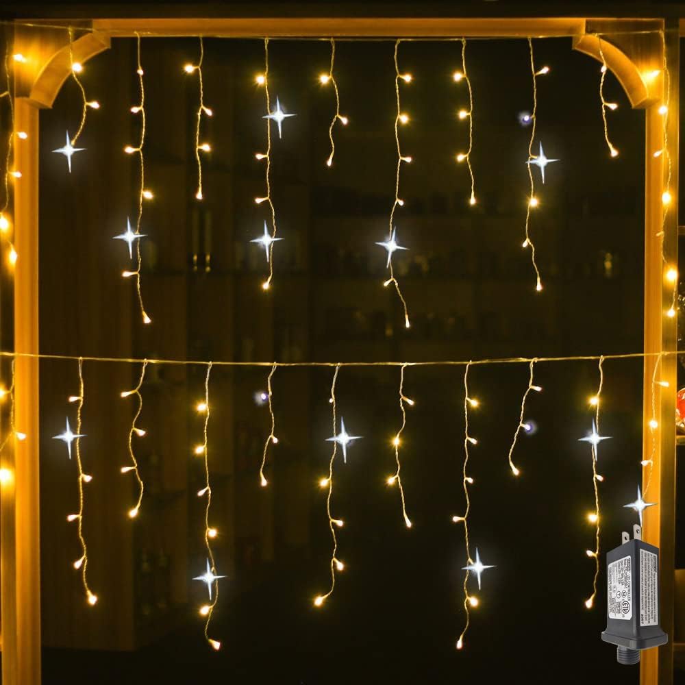 Yeouu | Fairy Lights Outdoor Icicle LED Christmas Decorations
