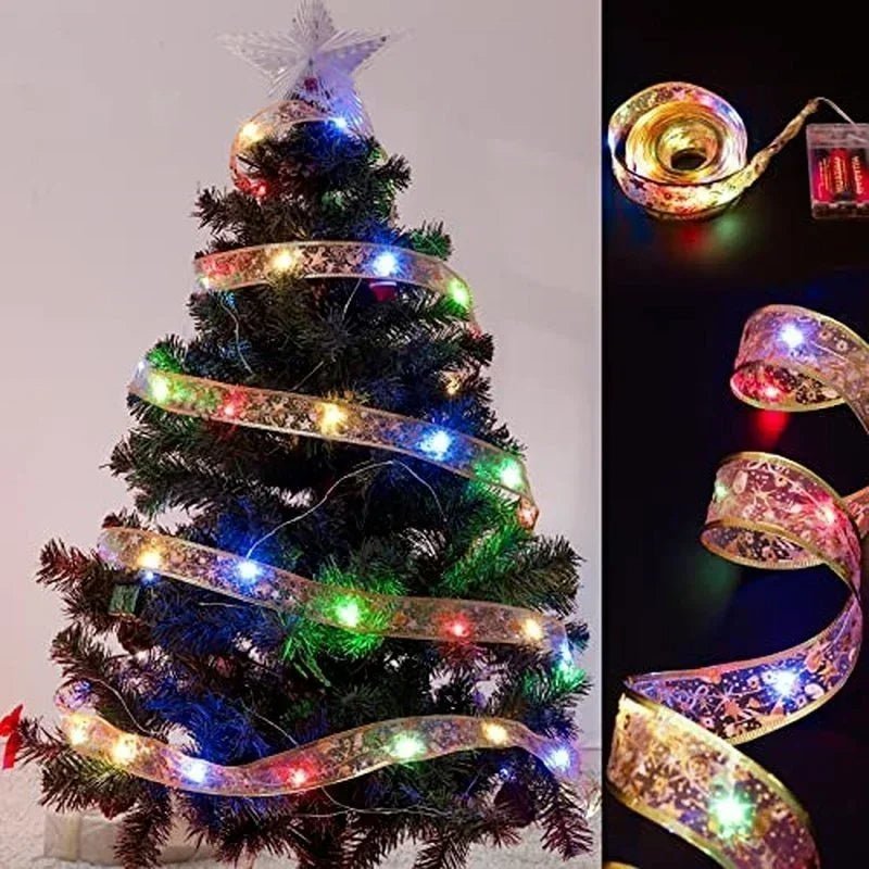 Yeouu | Enchanting Ribbon Fairy Lights – Christmas Tree Ornaments & Home Décor for a Magical New Year’s Celebration!