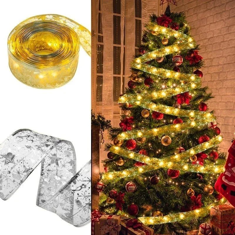 Yeouu | Enchanting Ribbon Fairy Lights – Christmas Tree Ornaments & Home Décor for a Magical New Year’s Celebration!