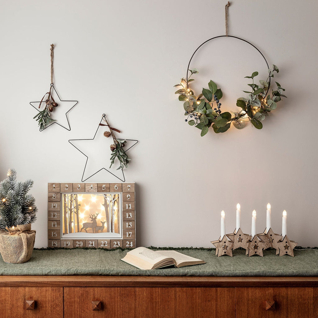 Yeouu | Christmas Wreath Eucalyptus LED Lights