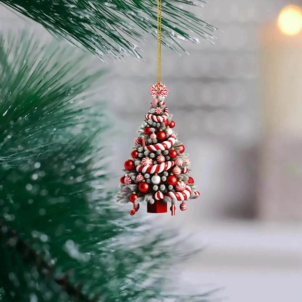 Yeouu | Christmas Tree Pendant Holiday Decoration Acrylic Flat Decorations